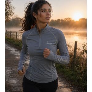 LeMieux Blue Quarter Zip Riding Top  Equestrian Base Layer